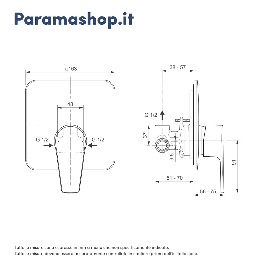 Ideal Standard set miscelatori lavabo, bidet scarico automatico e incasso doccia 1 via cromato mod. Cerafine D