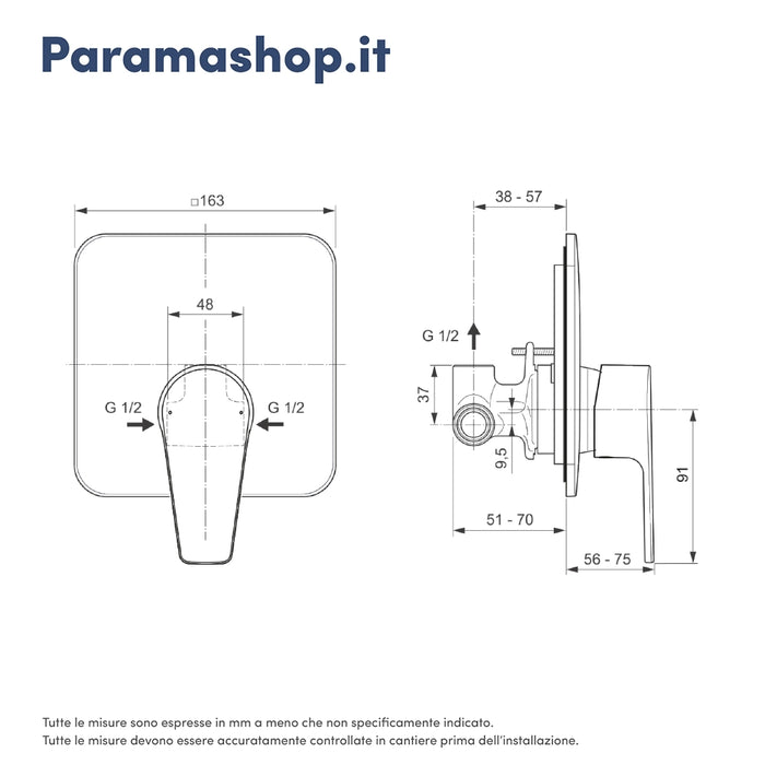 Ideal Standard set miscelatori lavabo, bidet scarico automatico e incasso doccia 1 via cromato mod. Cerafine D