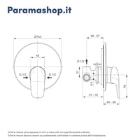 Ideal Standard set miscelatori lavabo alto, bidet scarico automatico e incasso doccia 1 via cromato mod. Ceraflex