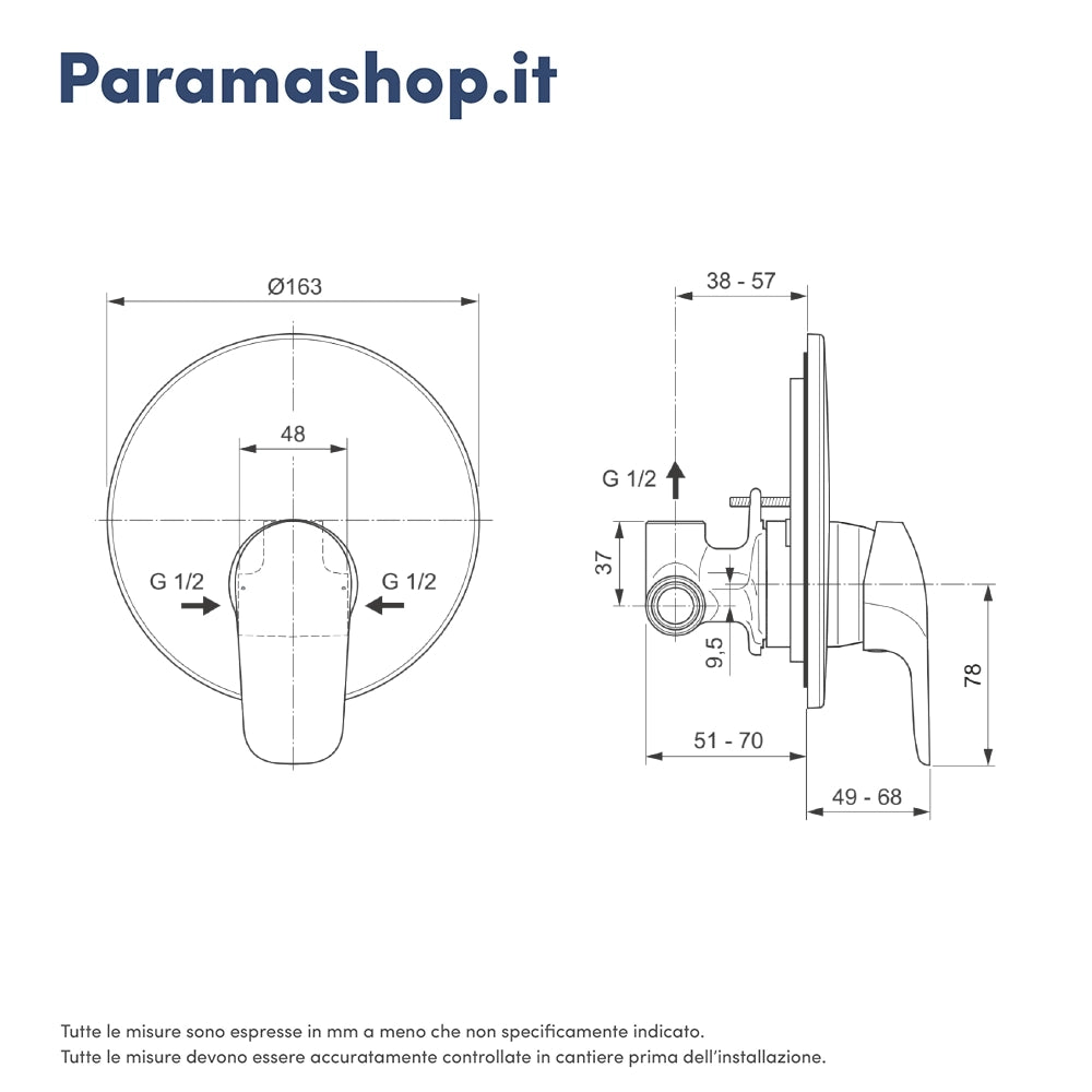 Ideal Standard set miscelatori lavabo, bidet scarico automatico e incasso doccia 1 via cromato mod. Ceraflex