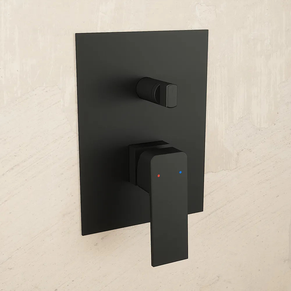 Set miscelatori: lavabo ad incasso bidet senza scarico e incasso doccia c/deviatore nero opaco | Ingrid