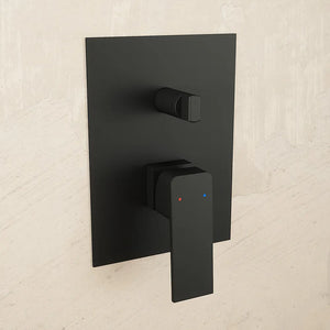 Set miscelatori: lavabo ad incasso bidet senza scarico e incasso doccia c/deviatore nero opaco | Ingrid