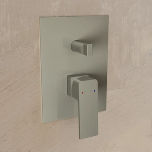 Set miscelatori: lavabo ad incasso bidet senza scarico e incasso doccia c/deviatore nickel spazzolato | Ingrid