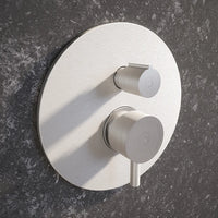 Set miscelatori: lavabo, bidet senza scarico ed incasso doccia con deviatore nickel spazzolato | Katharine