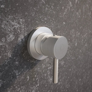 Set miscelatori: lavabo, bidet senza scarico ed incasso doccia monocomando nickel spazzolato | Katharine