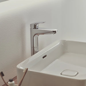 Ideal Standard set miscelatori lavabo alto, bidet scarico automatico e incasso doccia 1 via cromato mod. Ceraflex
