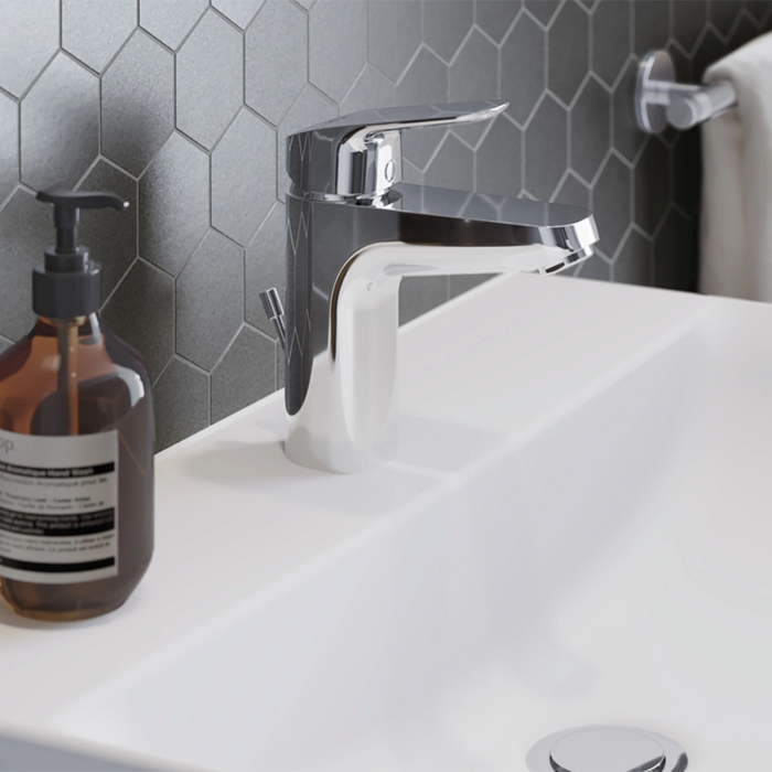 Ideal Standard set miscelatori lavabo, bidet scarico automatico e incasso doccia 1 via cromato mod. Ceraflex