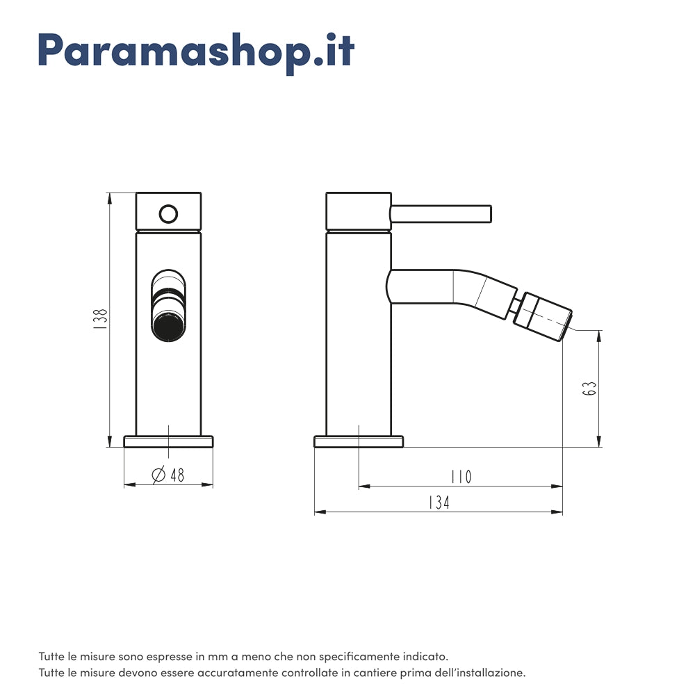 Miscelatore bidet senza scarico slim nero opaco | Bette