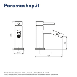 Miscelatore bidet senza scarico slim nero opaco | Bette