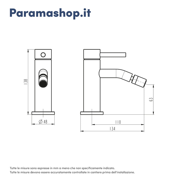 Miscelatore bidet senza scarico slim nero opaco | Bette