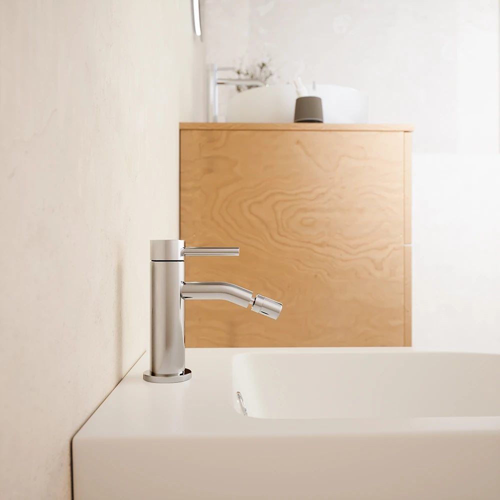 Coppia miscelatori lavabo bidet senza scarico slim cromato | Bette