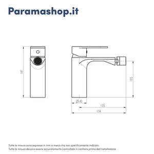 Miscelatore bidet senza scarico nero opaco | Kerry