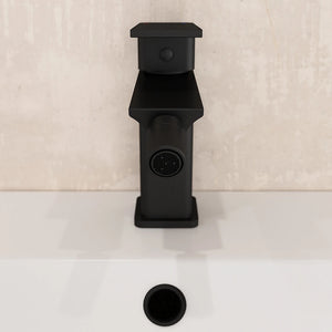 Coppia miscelatori lavabo alto slim bidet senza scarico nero opaco | Ingrid