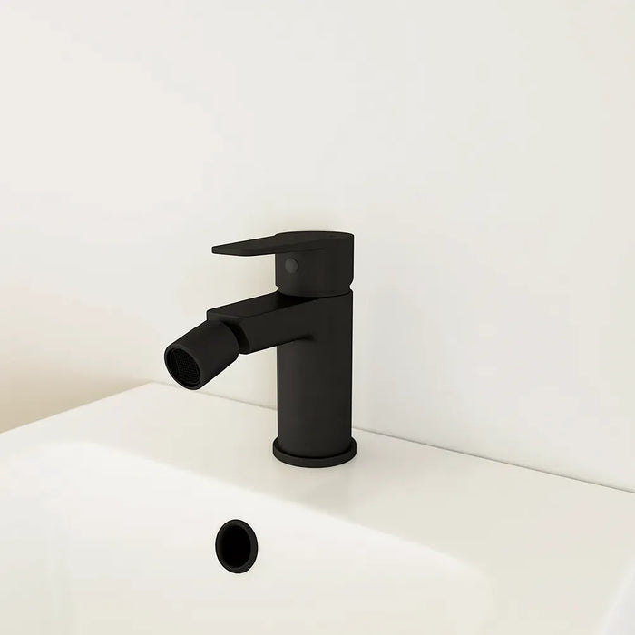 Set miscelatori: lavabo ad incasso bidet senza scarico ed esterno vasca c/rubinetto nero opaco | Jane