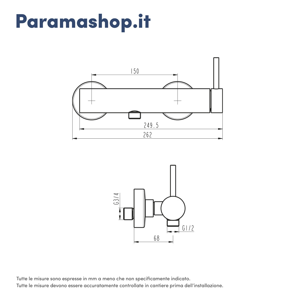 Miscelatore esterno doccia a muro cromato | Bette