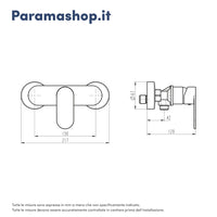 Miscelatore esterno doccia a muro nero opaco | Kerry