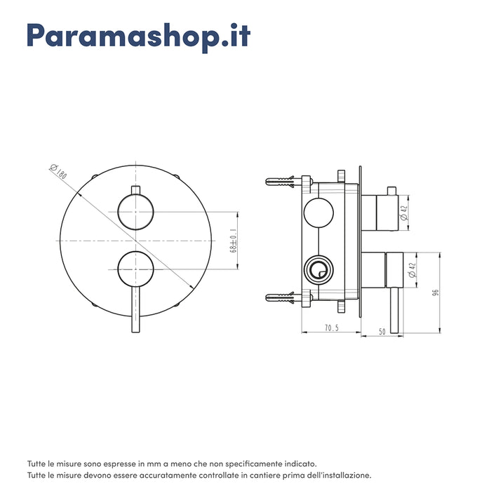 Miscelatore incasso doccia con deviatore nero opaco | Bette
