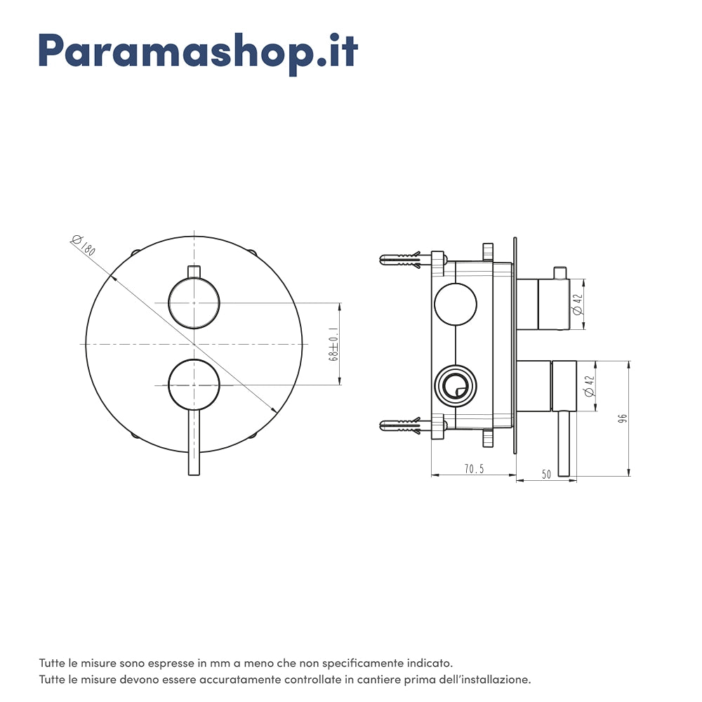 Miscelatore incasso doccia con deviatore nickel spazzolato | Bette