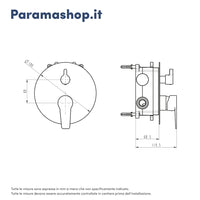 Miscelatore incasso doccia con deviatore cromato | Jane