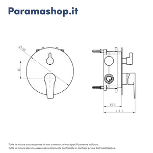 Miscelatore incasso doccia con deviatore nero opaco  | Jane