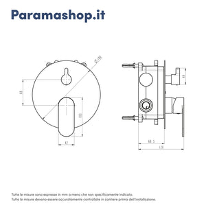 Miscelatore incasso doccia con deviatore nero opaco | Kerry