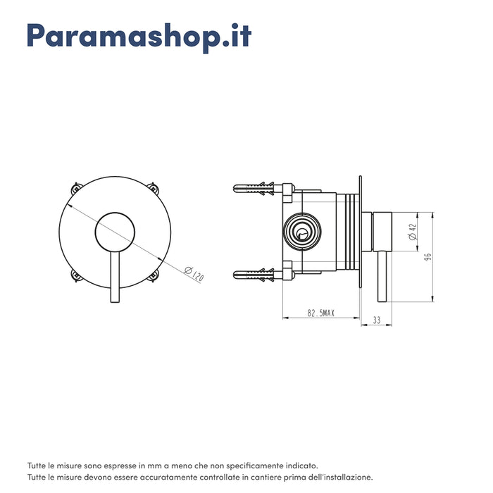Miscelatore incasso doccia monocomando nickel spazzolato |Bette