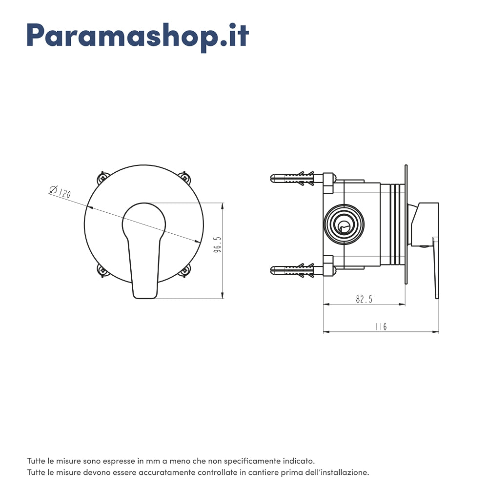 Miscelatore incasso doccia monocomando cromato | Jane