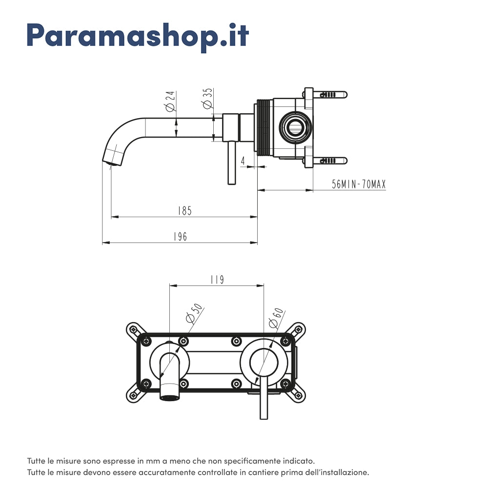 Miscelatore lavabo ad incasso cromato | Bette