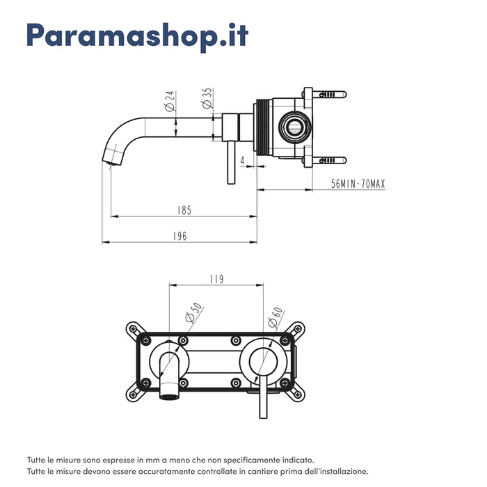 Miscelatore lavabo ad incasso cromato | Bette