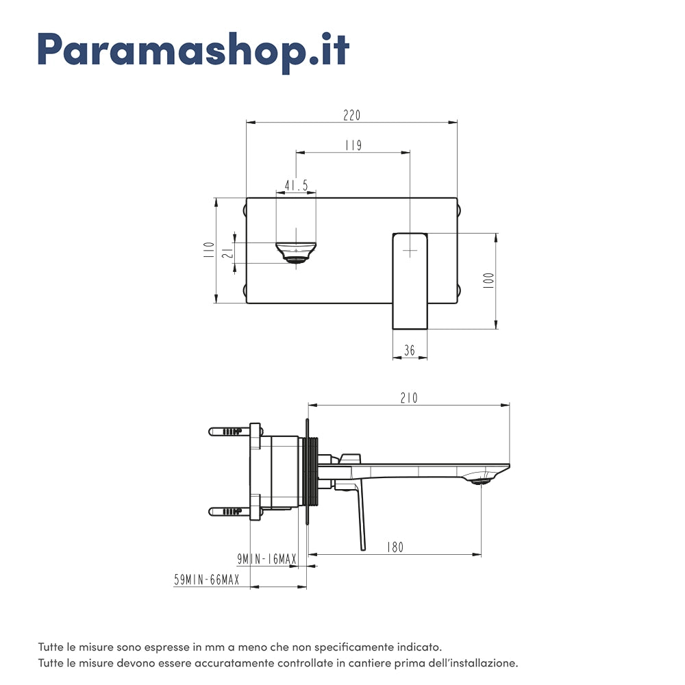 Miscelatore lavabo ad incasso cromato | Ingrid