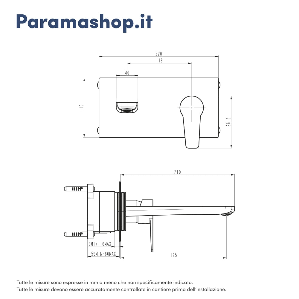 Miscelatore lavabo ad incasso cromato | Jane