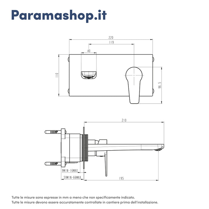 Miscelatore lavabo ad incasso cromato | Jane