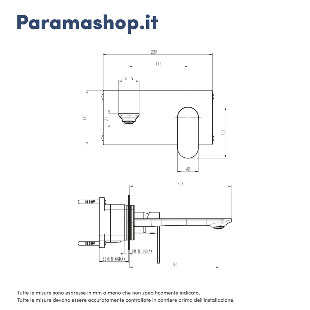 Coppia miscelatori lavabo ad incasso bidet senza scarico nero opaco | Kerry