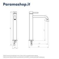 Miscelatore lavabo alto senza scarico slim cromato | Bette