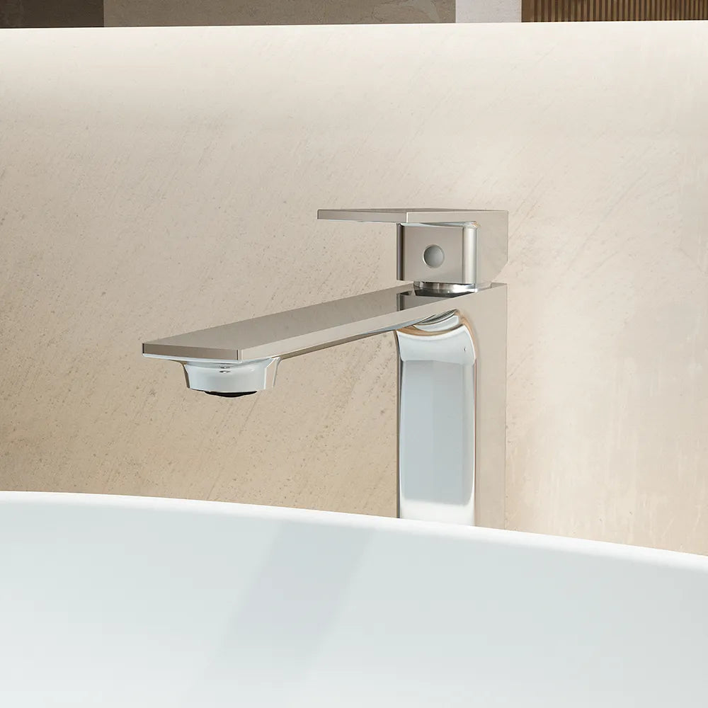 Coppia miscelatori lavabo alto slim bidet senza scarico cromato | Ingrid