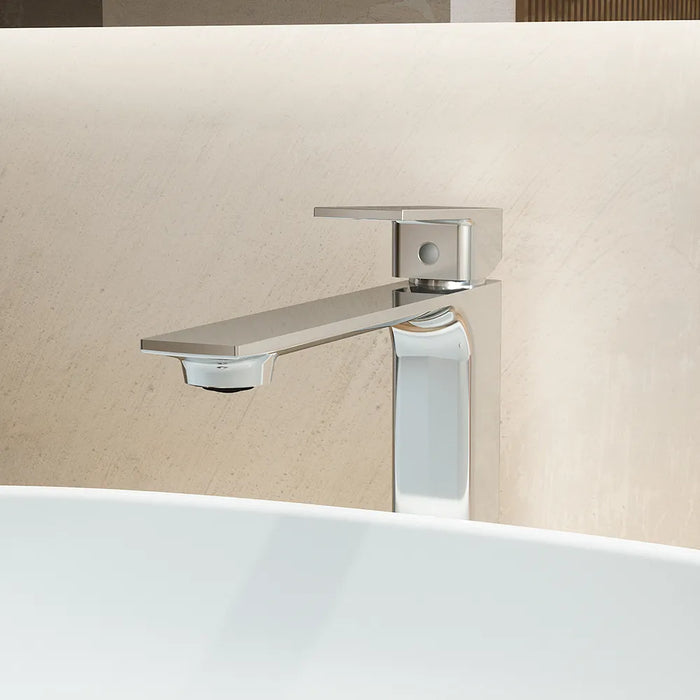 Coppia miscelatori lavabo alto slim bidet senza scarico cromato | Ingrid