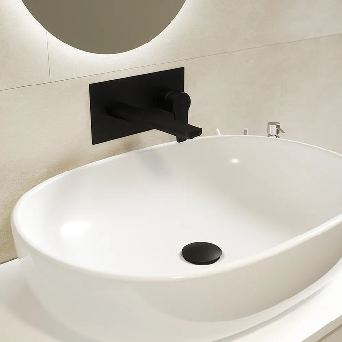Set miscelatori: lavabo ad incasso bidet senza scarico ed esterno vasca c/rubinetto nero opaco | Jane