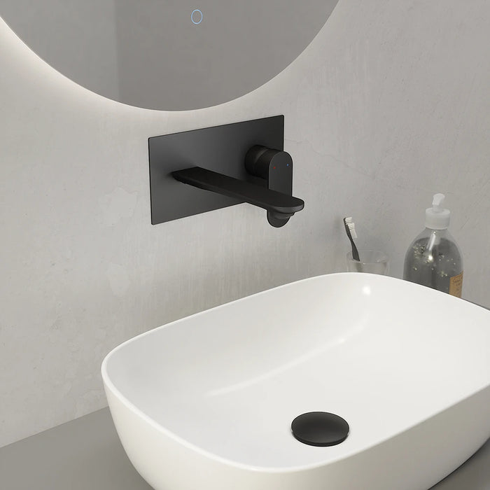 Coppia miscelatori lavabo ad incasso bidet senza scarico nero opaco | Kerry