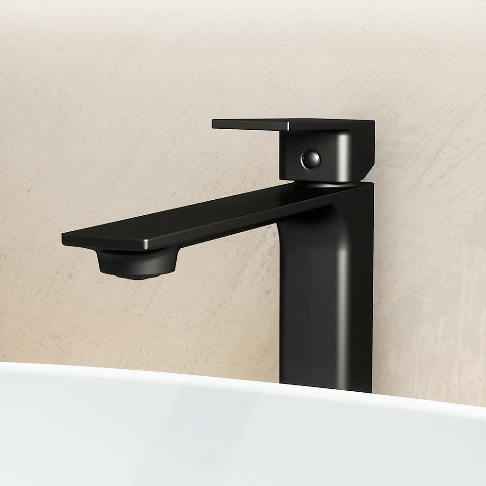 Miscelatore lavabo alto senza scarico slim nero opaco | Ingrid