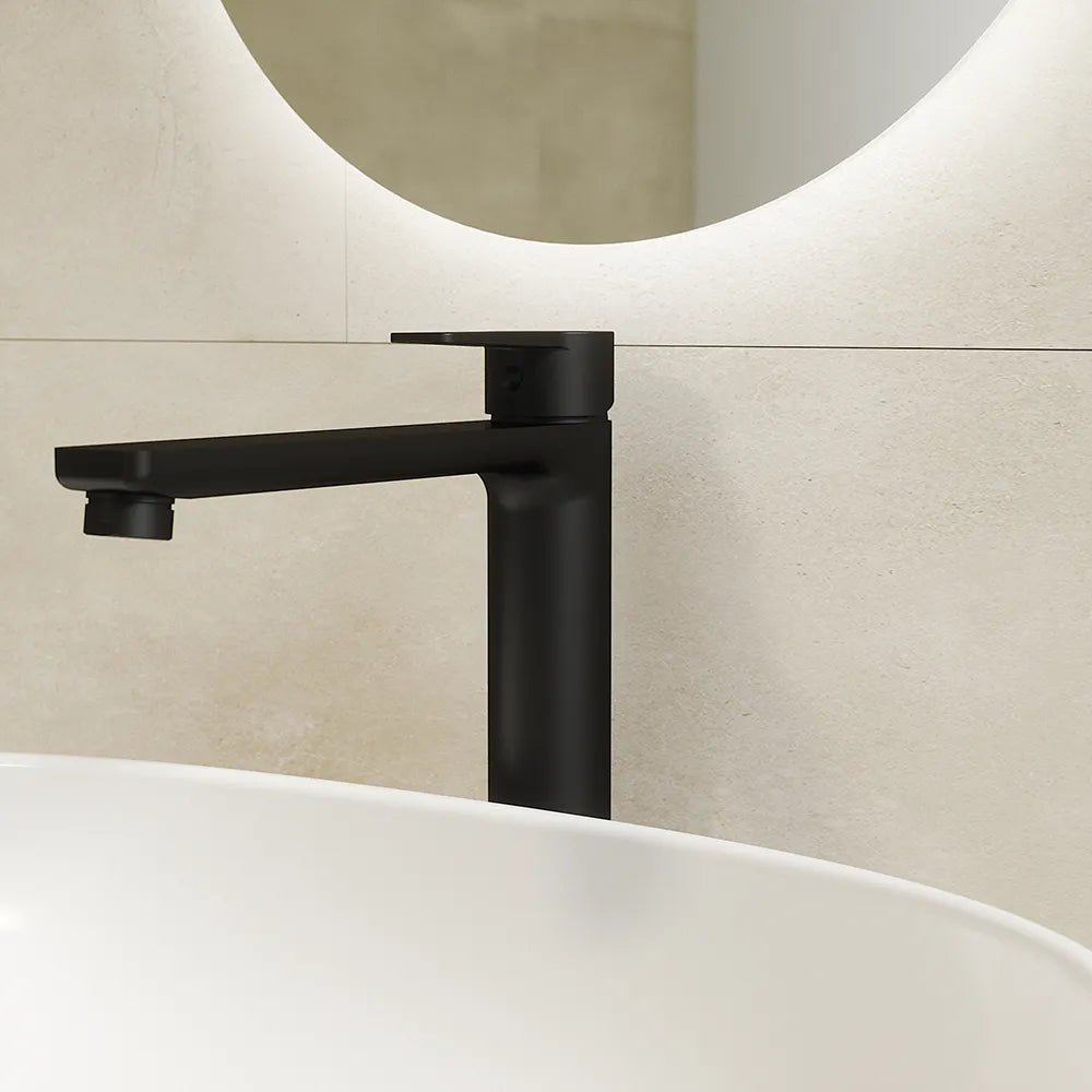 Coppia miscelatori lavabo alto bidet senza scarico nero opaco | Jane