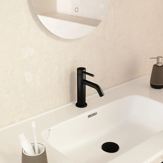 Coppia miscelatori lavabo bidet senza scarico slim nero opaco | Bette