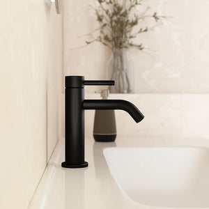 Coppia miscelatori lavabo bidet senza scarico slim nero opaco | Bette