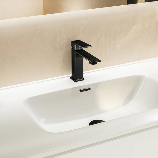 Coppia miscelatori lavabo bidet senza scarico slim nero opaco | Ingrid