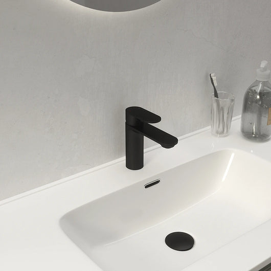 Set miscelatori: lavabo bidet senza scarico e incasso doccia monocomando nero opaco | Kerry