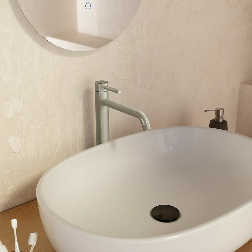 Miscelatore lavabo alto senza scarico slim nickel spazzolato | Bette