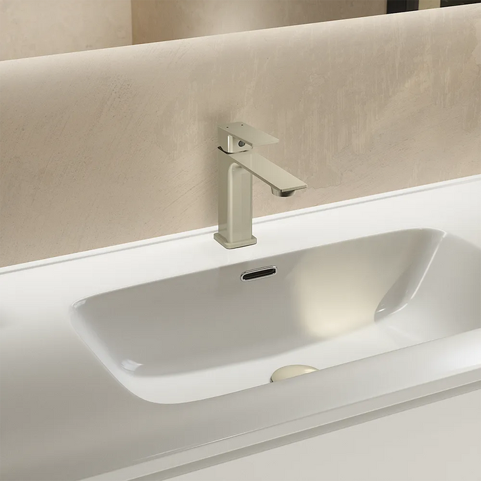 Set miscelatori: lavabo bidet senza scarico e incasso doccia c/deviatore nickel spazzolato | Ingrid