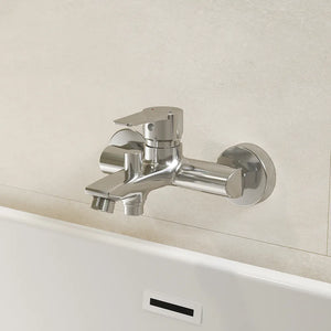 Miscelatore esterno vasca a muro con rubinetto cromato | Jane