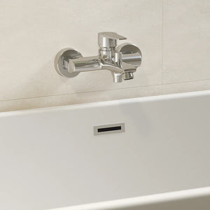 Miscelatore esterno vasca a muro con rubinetto cromato | Jane
