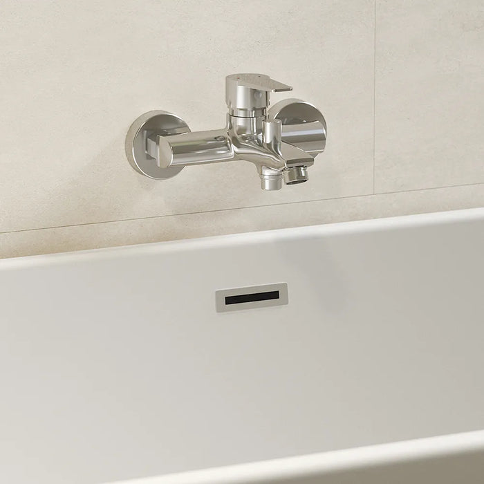 Miscelatore esterno vasca a muro con rubinetto cromato | Jane