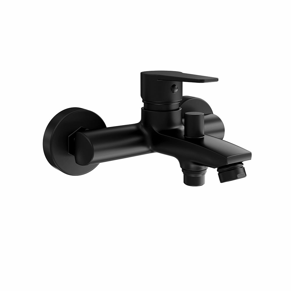 Miscelatore esterno vasca a muro con rubinetto nero opaco | Jane